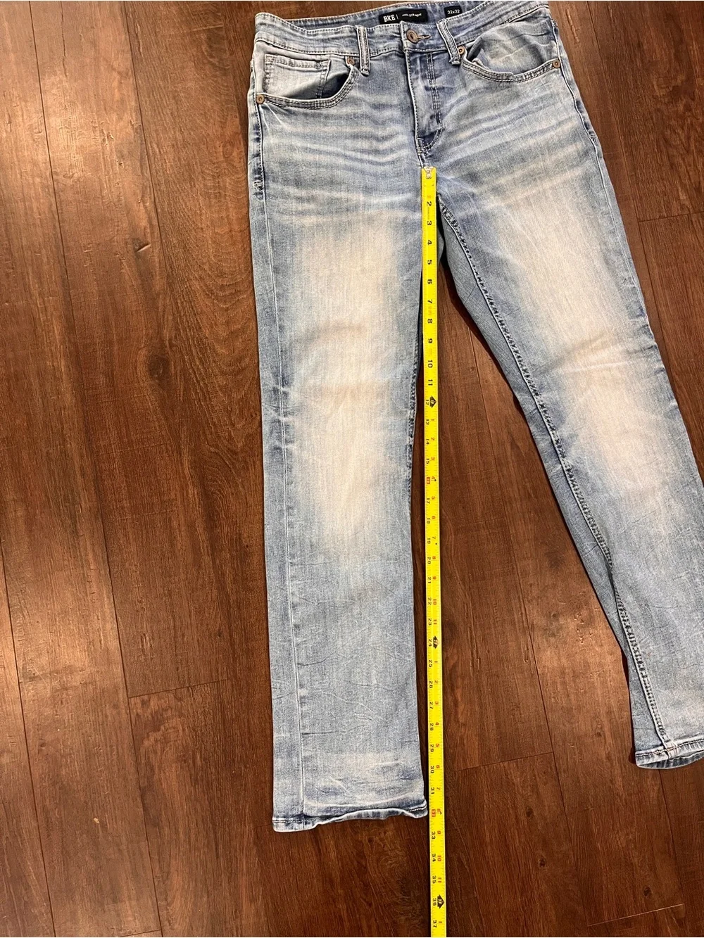 BKE Jake Straight Leg Jeans Mens 32x32 Blue Light Wash Regular Stretch Denim